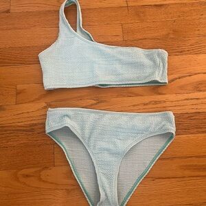 Light Blue One-Shoulder Bikini Set